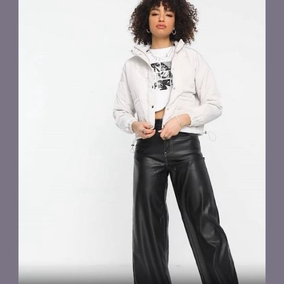 Violet Romance Size 4 Womens Quilted Short Jacket Coat in Stone - Picture 3 of 12